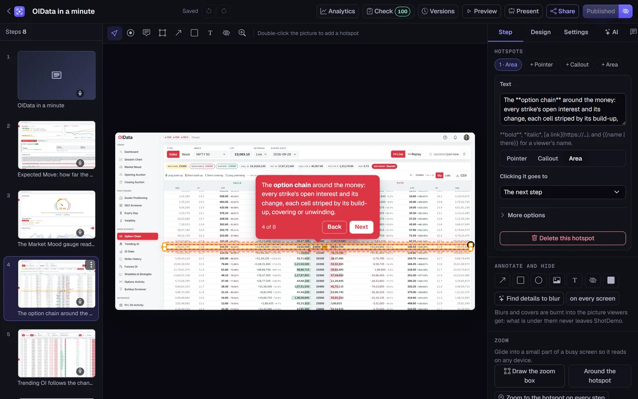 The ShotDemo editor in its dark theme