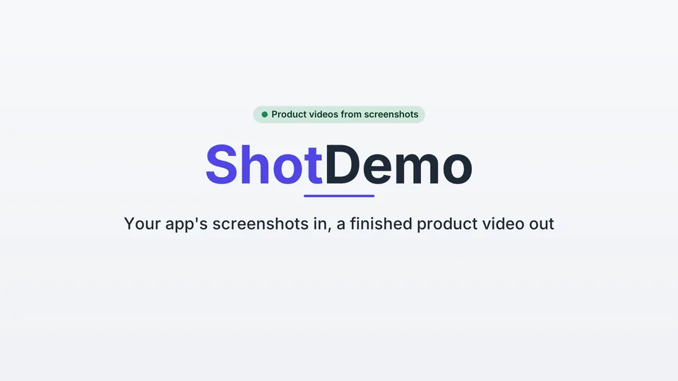 The intro card of ShotDemo's own video